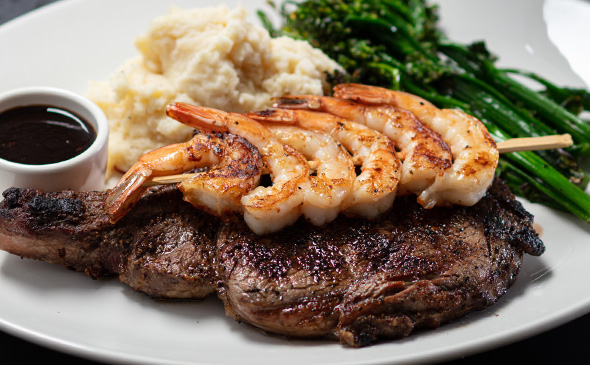 20 oz BONE-IN RIBEYE & SHRIMP*